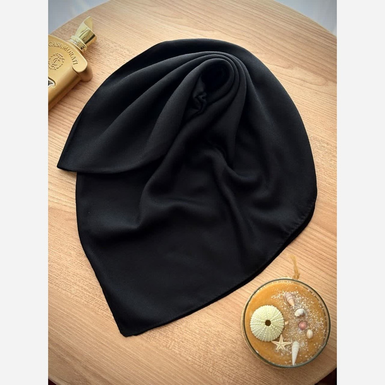 روسری نخی روسری قواره کوچک روسری ساده سورمه ای روسری مشکی روسری گره ای
