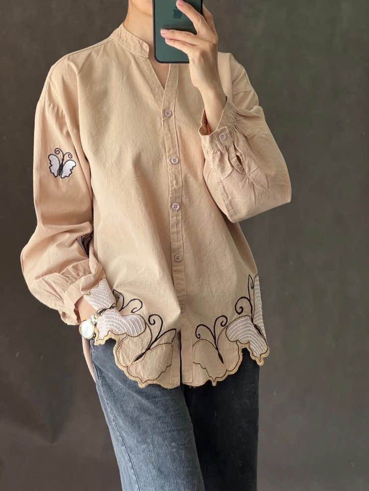 مانتو لنین زنانه گلدوزی